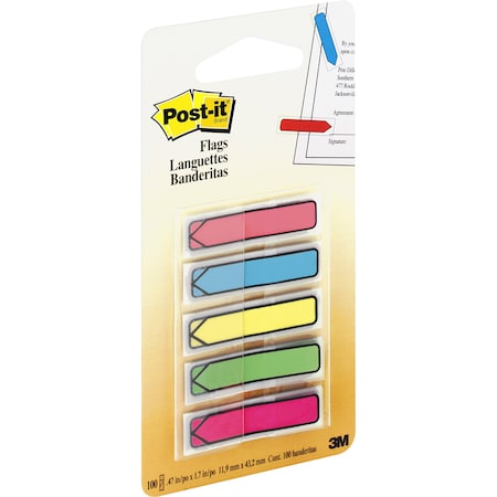 Post-It FLAGS, ARROW, 1/2, 100, BRITE PK MMM684ARR2